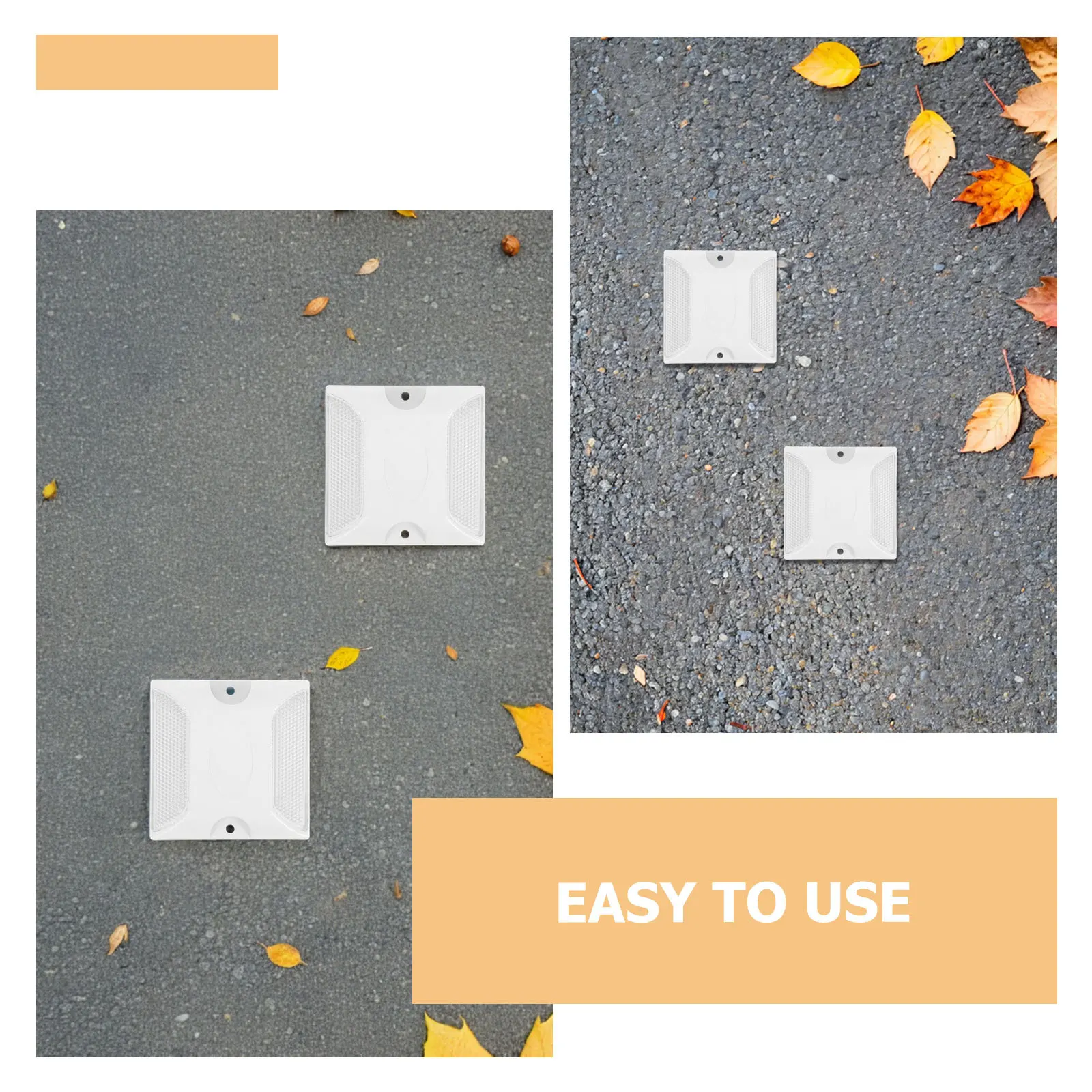 10 Stuks Reflecterende Road Stud Markers 4x4 Hoge Zichtbaarheid Bestrating Veiligheid Reflectoren voor Oprit Ingang Plastic Asfalt Studs