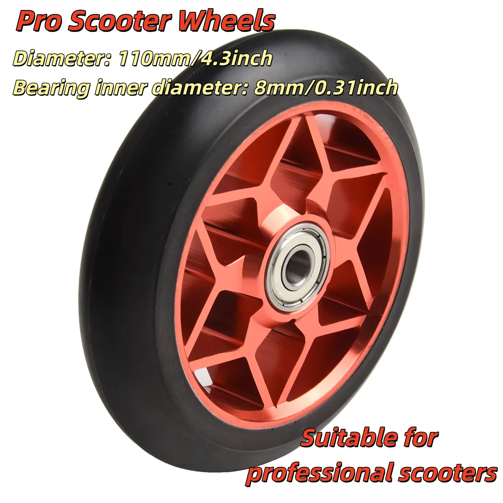

Recreational Riding About 240g 110mm Scooter Wheels Aluminum Wheels Aluminum Alloy Wheels Lightweight And Strong
