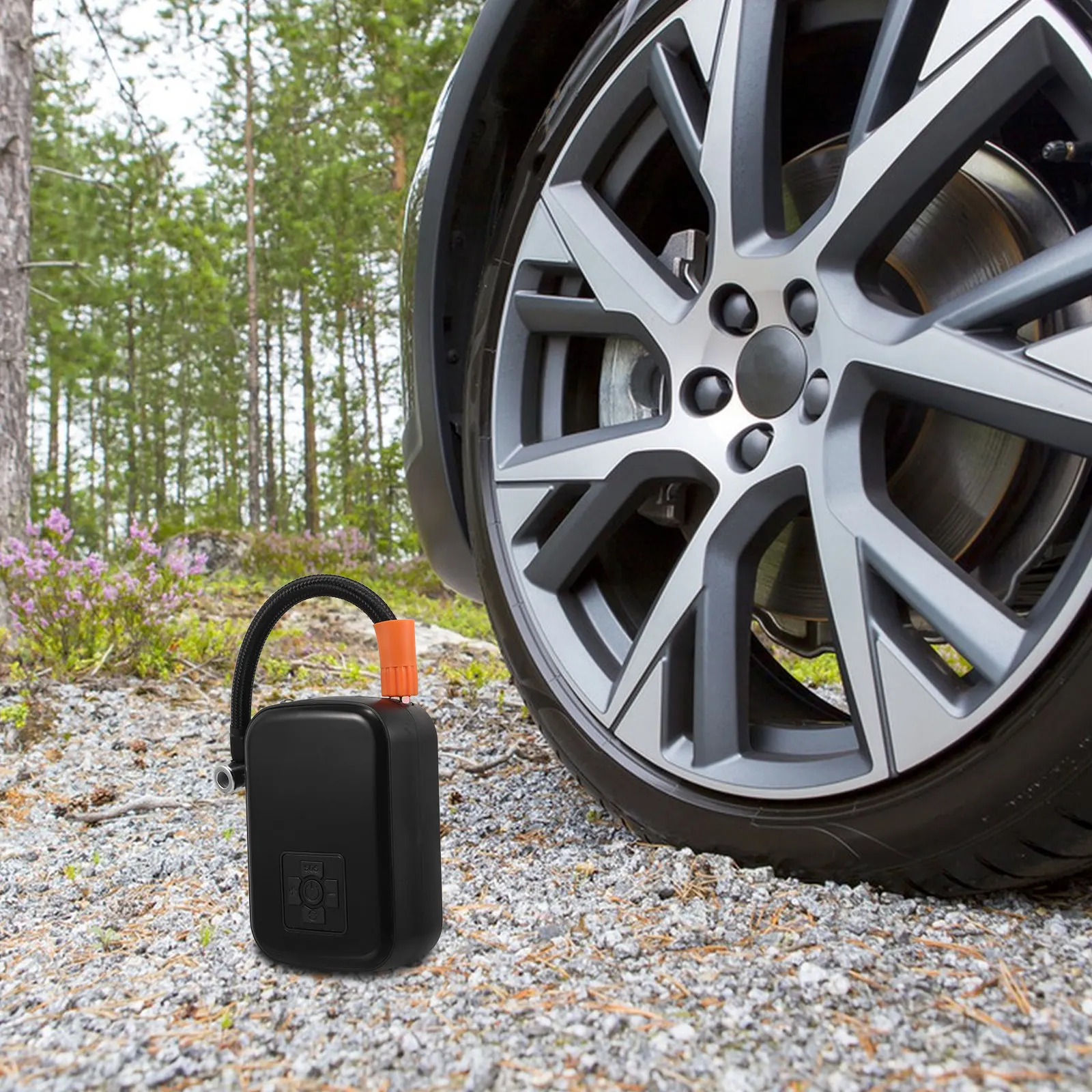 Portable Tire Air Pump for Car Bike Motorcycle Scooter Automatic Inflation Stop Function Compact Lightweight Versatile Air