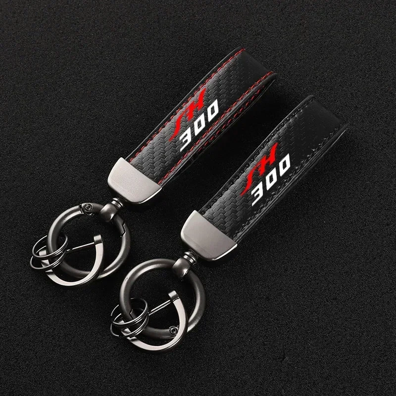 New Leather Motorcycle keychain Horseshoe Buckle Jewelry for HONDA SH300 SH300i Accessories