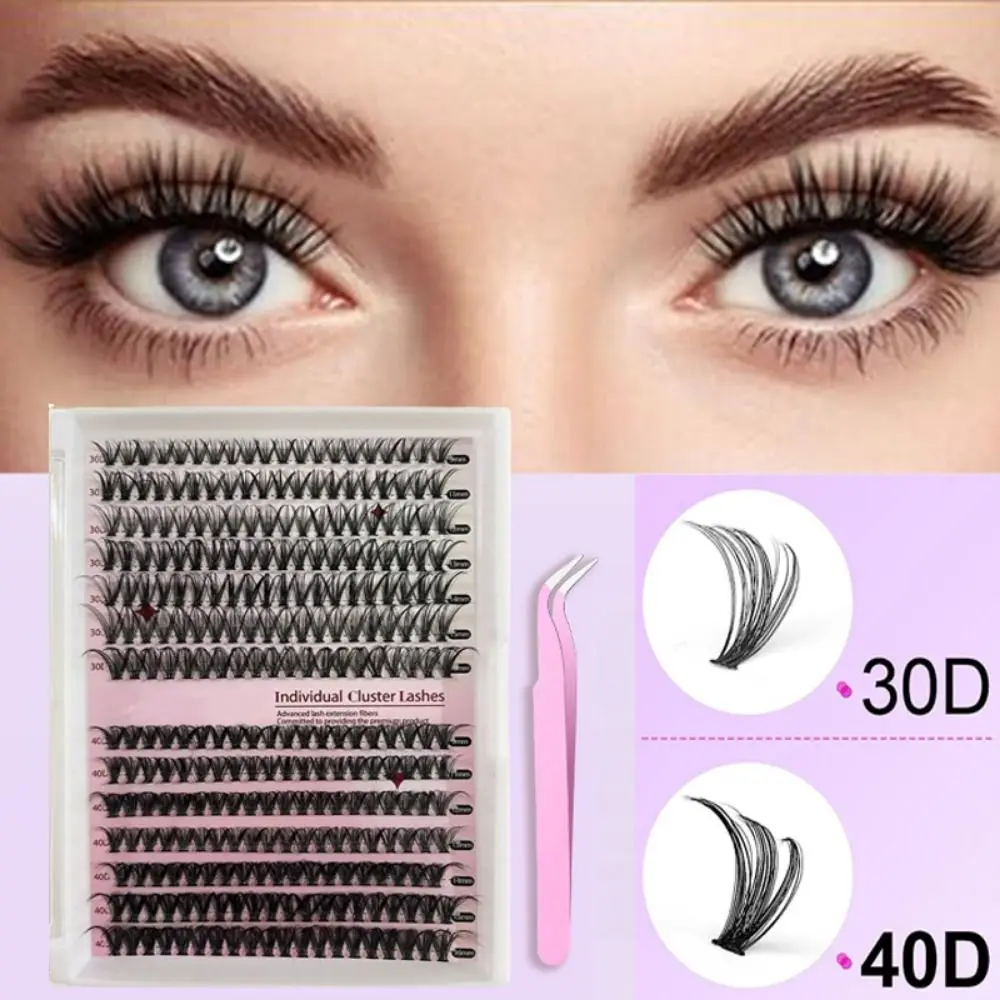 Individual Lashes 30D/40D Clusters Lashes Natural Soft Segmented Eyelashes Bundles D Curl DIY False Eyelashes Makeup Tool