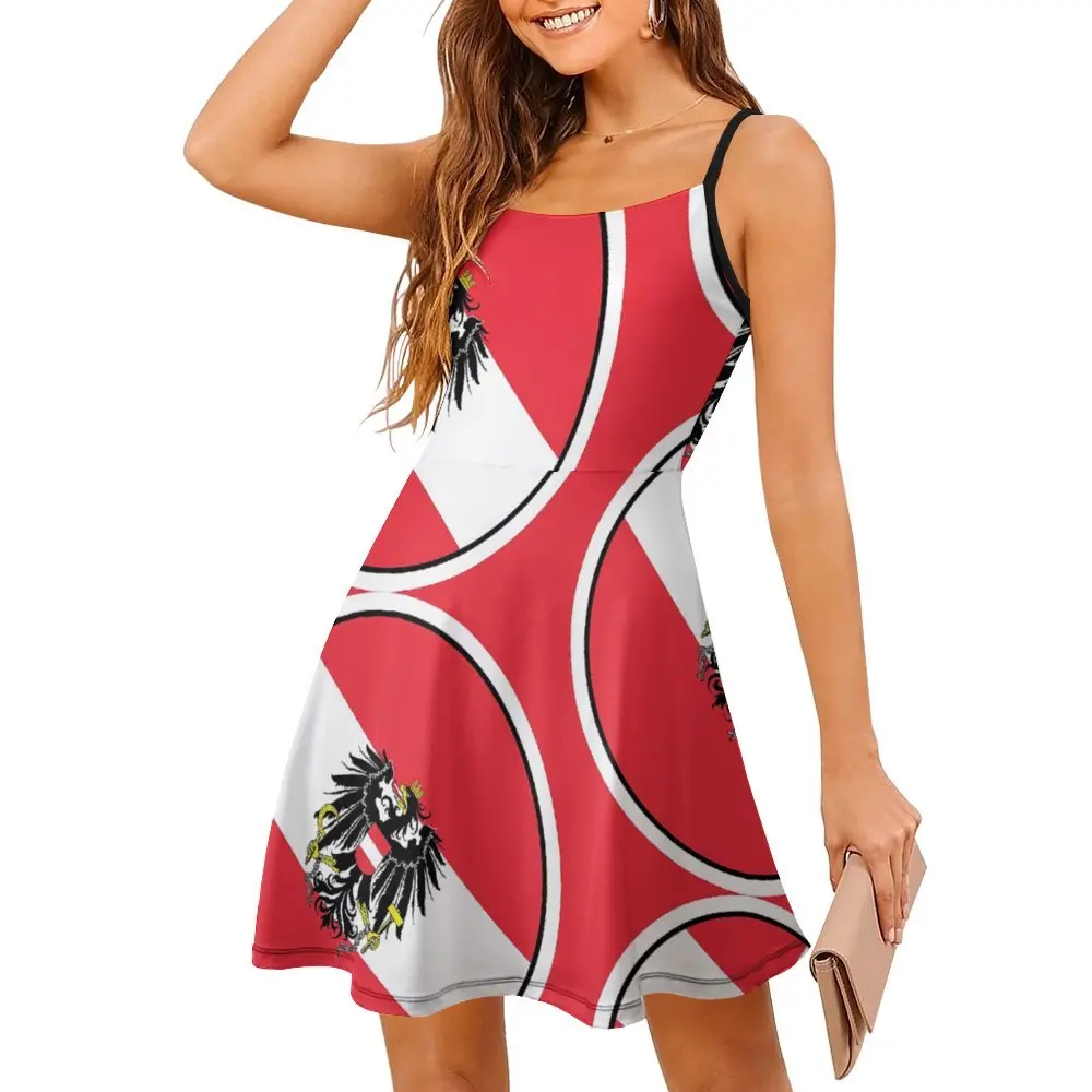 Austrian State Flag Gifts S & Products  Mi Graphic Cool Sexy  Woman's Gown Women's Sling Dress Funny Joke  Clubs Dresses