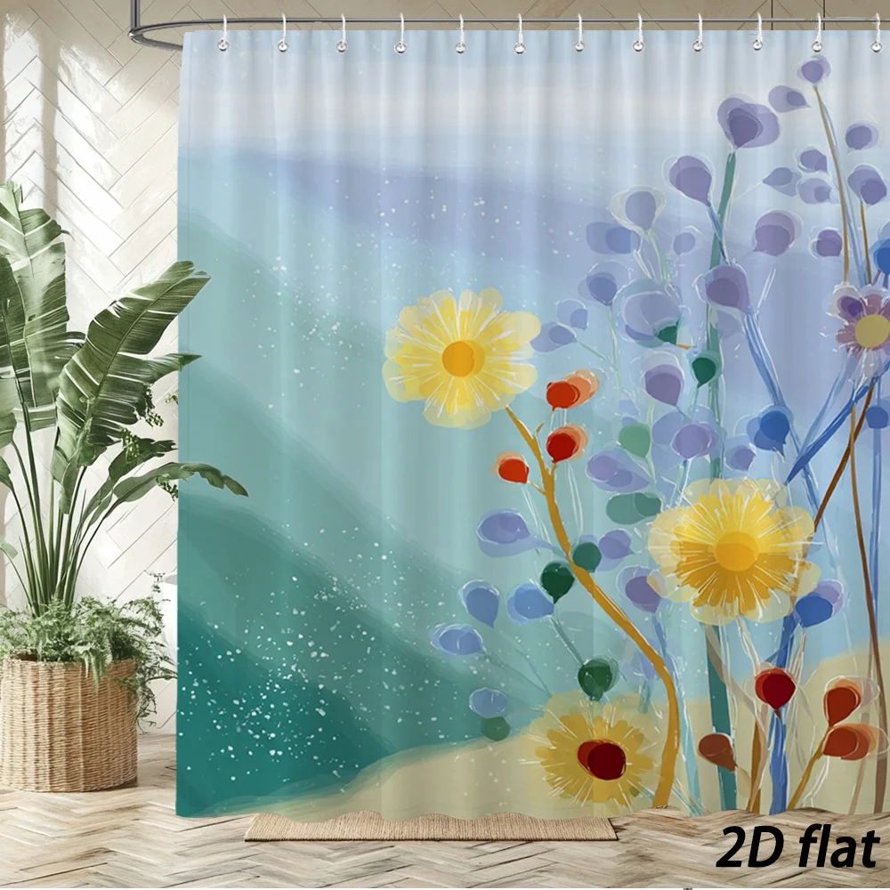 Gentle Soft‑toned Gradient Scenery With Yellow Daisies Purple Wild Stems Floral Flannel Blanket Comfortable Warm Throw Blanket