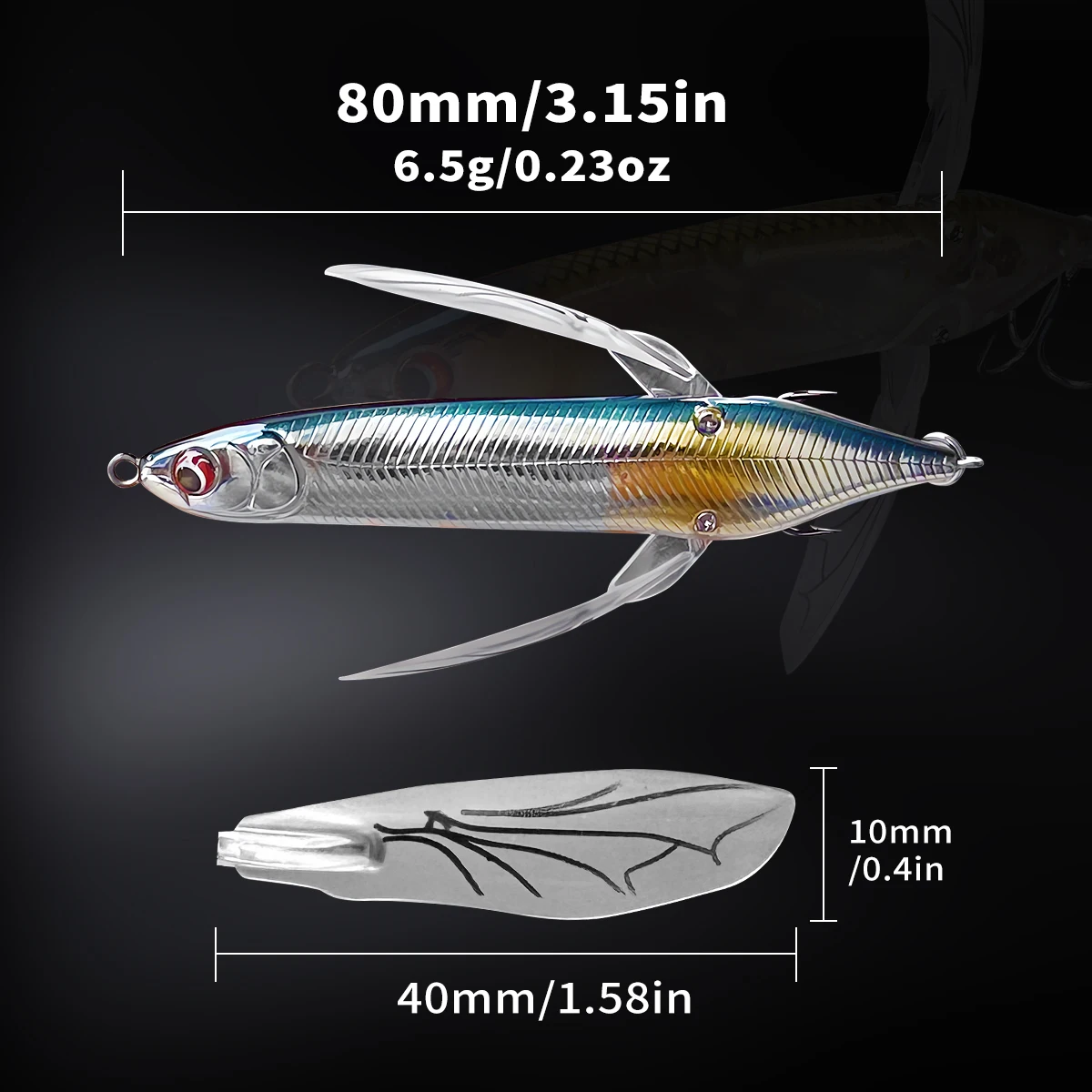 XINMU Vazelle Topwater Pencil Fishing 80mm 6.5g Rotating Buzz Artificial Hard Baits Floating Surface Lure Wobbler For Bass Trout