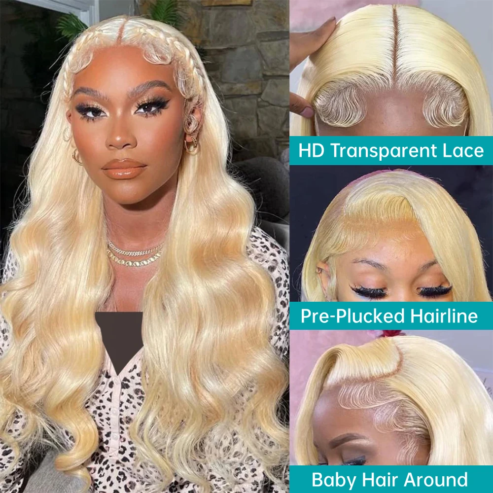 613 13x6 Lace Front Wig Human Hair Body Wave Blonde Lace Frontal Wigs