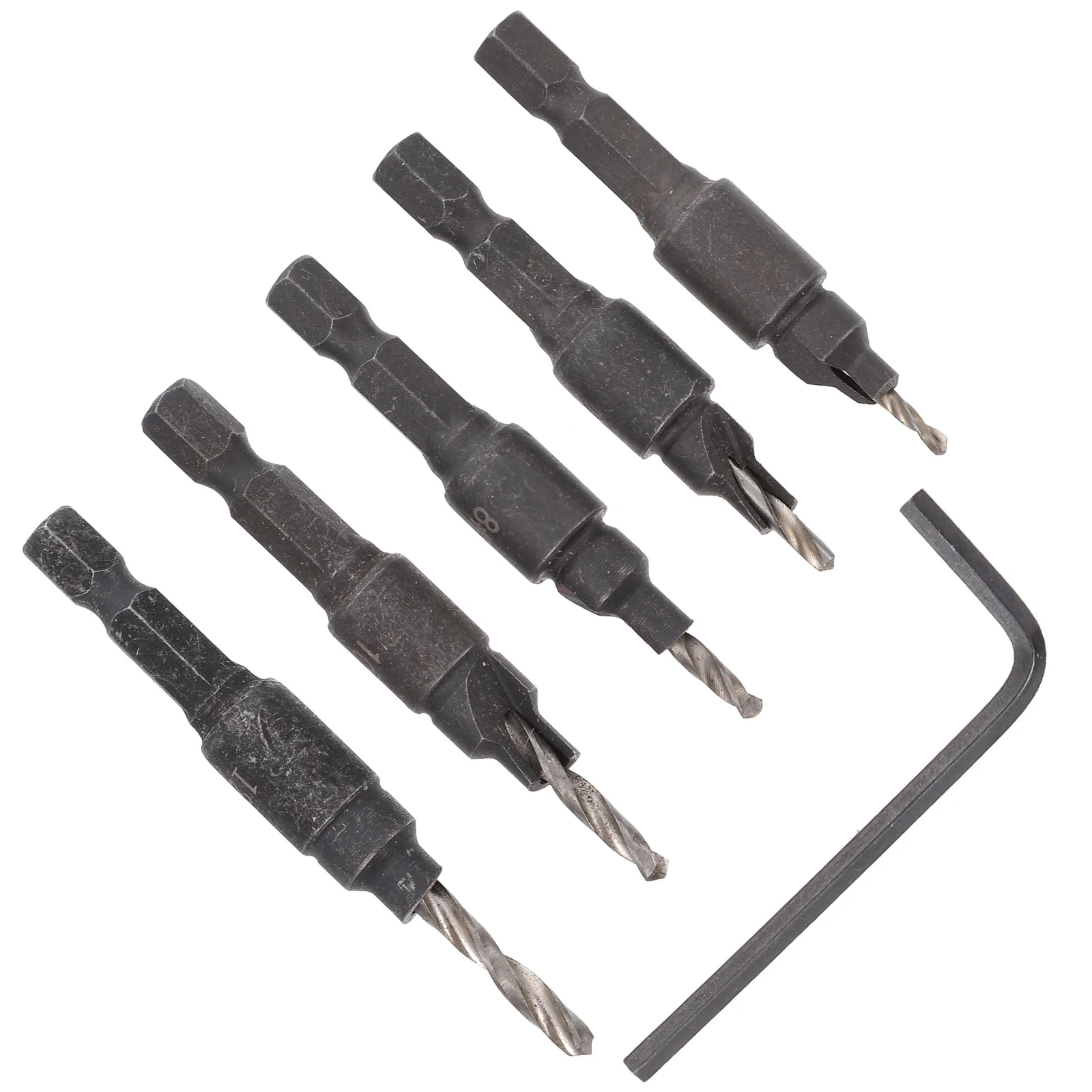 

6Pcs Woodworking Hole Opener Drill Bit Set High-Speed Steel Carpentry Wrench Drill Bits for Wood Fiberboard PVC Plastic Rubber