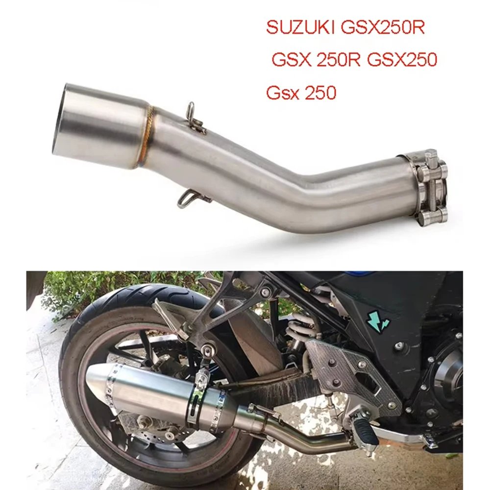 

Motorcycle Exhaust System Middle Pipe Connect Mid Tube escape FIT 51mm Muffler For SUZUKI GSX250R GSX 250R GSX250 Gsx 250