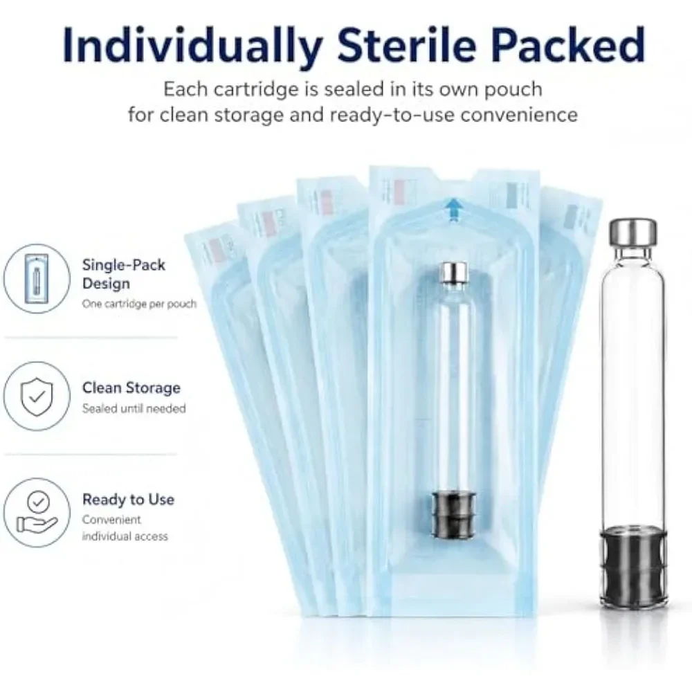 5-100 packs Disposable Sterile 3ML Insulin Cartridge 300IU Glass Vial, Independent Sealed Packaging for Diabetes Injection Pen