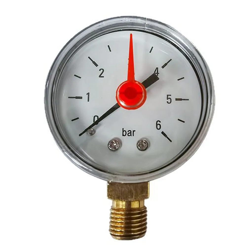 Y50 Radial Connection Pressure Gauge G1/4 Measuring Range 6Bar For Water Oil And Air For Domestic Heating Water Supply Systems