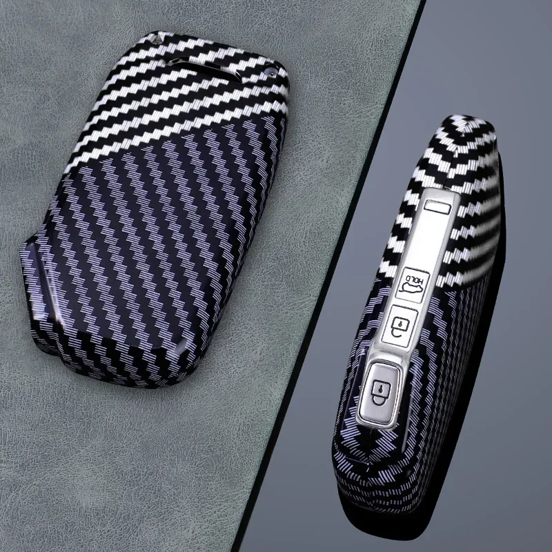 

3 Buttons ABS Car Key Case for Kia GT Line Forte Seltos K3 K5 Sportage Ceed Soul Remote Control Carbon Fiber Car Key Fob Cas