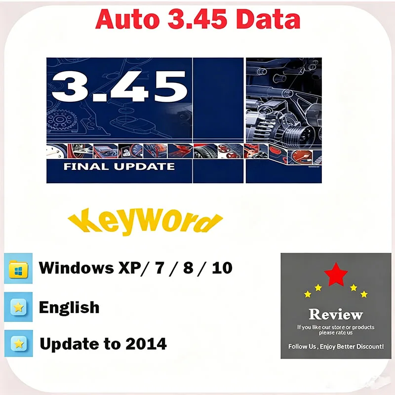 

Autodata 3.45 Software obd2 scanner Auto Data update to 2014 Latest Version Car Repair Software with Install Video and Free help