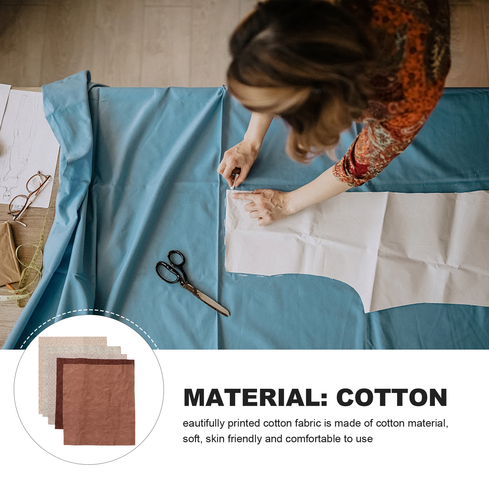 

5 шт. ткань для квилтинга во дворе, ручная лоскутная ткань, материал хлопок