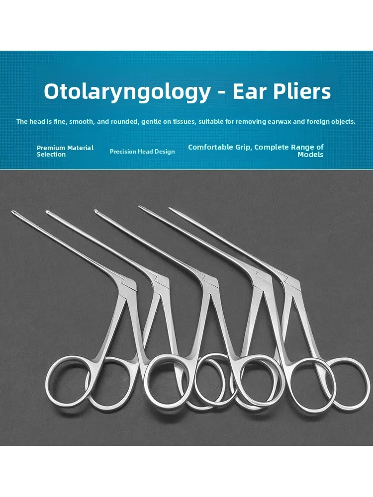 Professional Ear Cleaning Tool Long And Short Middle Ear Forceps Wheat Germ Head Earwax Removal Clamp Professional Ear Picking
