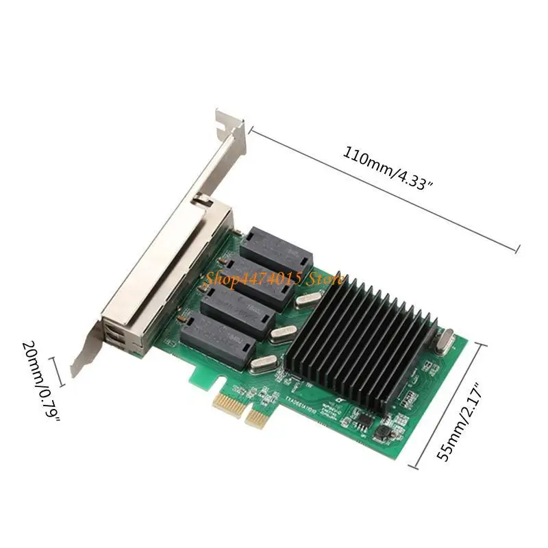 K1AA 4 porta PCI-E 2500Mbps Gigabit Retwork Card RJ45 PCIE Desktop Computer Server