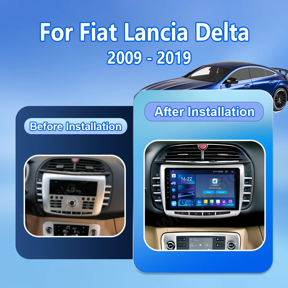 Android 16 Carplay For Fiat Lancia Delta 2009 - 2019 Auto Radio Car Multimedia Player GPS Navigation 4G Touch Screen NO 2Din DVD