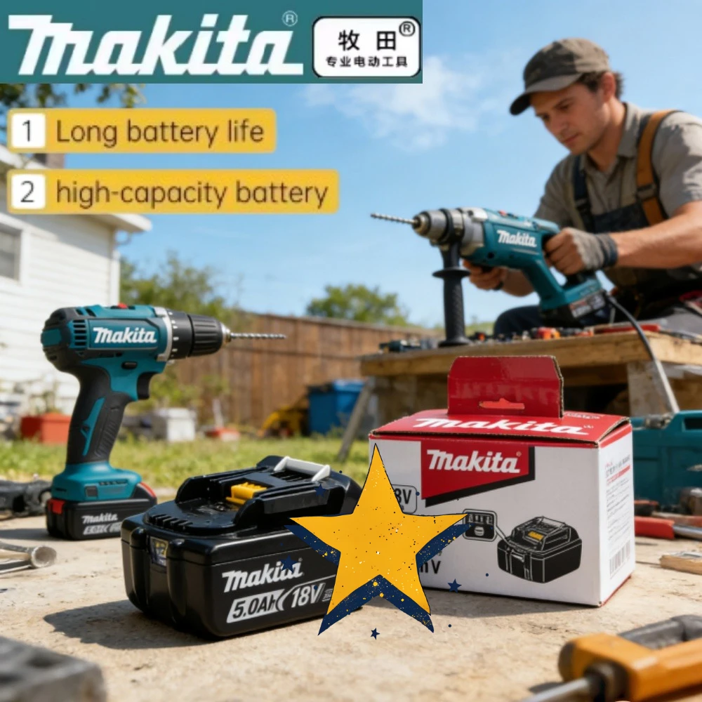 

100% Original Makita 18V 5.0Ah Rechargeable Battery ,Makita BL1840B BL1850 BL1850B battery Suitable for DTW700