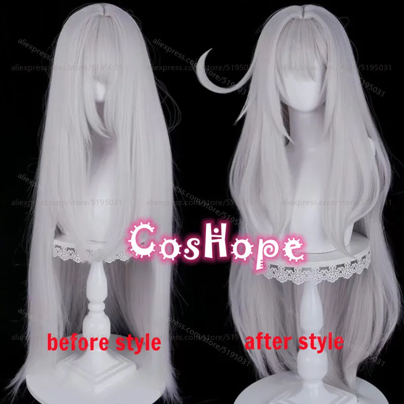 Ronova 코스프레 가발 98cm 긴 회색 핑크 가발 코스프레 애니메이션 내열성 합성 가발 할로윈 카니발 파티 의상