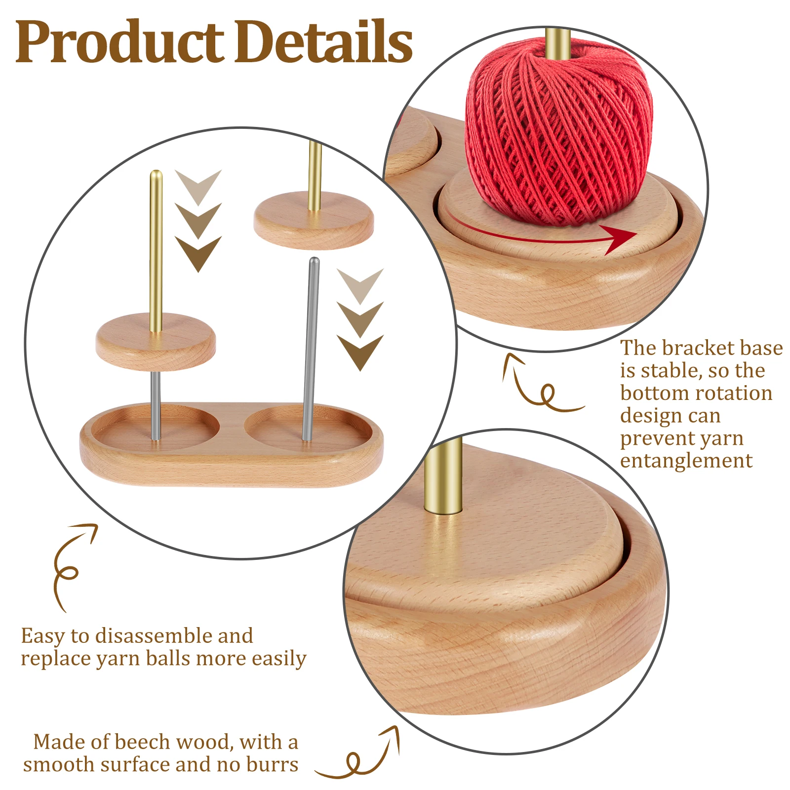 Yarn Ball Holder Rotatable Woo - Embroidery Yarn ulasan dan harga