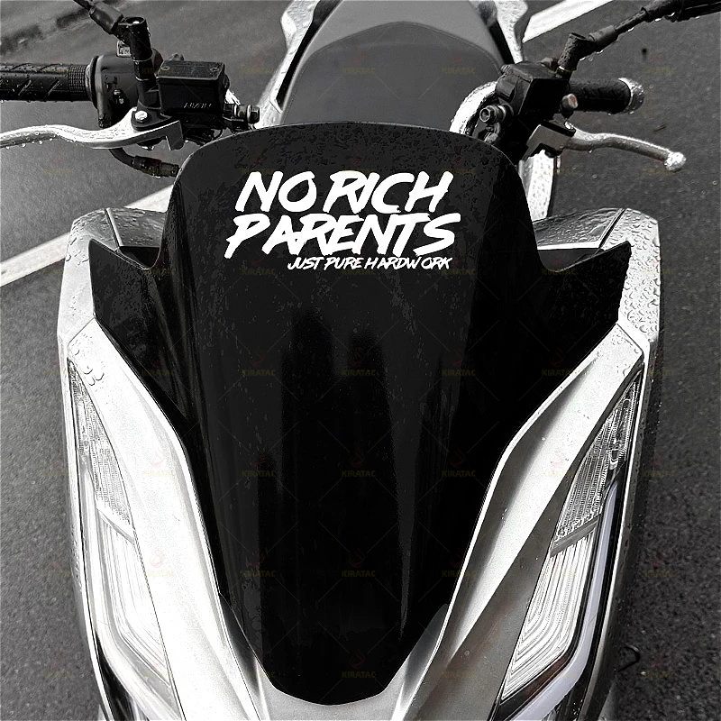Hard Work Motivation Sticker No Rich Parents Quote Vinyl Decal Waterproof Car Window Motorcycle Trunk Fairing Decor