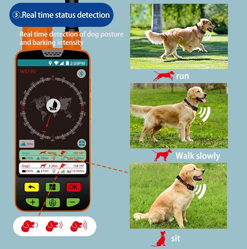 4G GPS Tracker Health Monitoring For Dogs Cat, Waterproof Pet GPS Location Tracker Wellness Escape Alerts Works With Any Collar