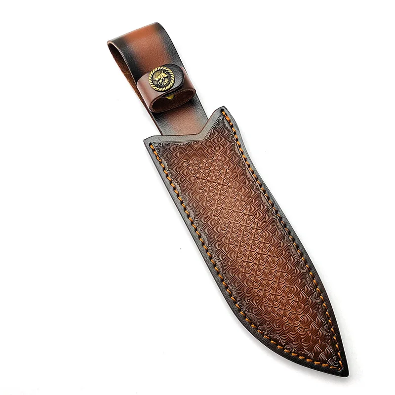 1 Piece Top Quality Genuine Cow Leather Cowhide Straight Knife Fixed Blade Sheath Scabbard Outdoor Hunt Holster With Buckle