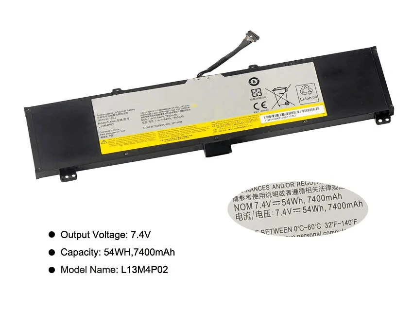 SKOWER 7400mAh L13M4P02 L13N4P01 Laptop Battery For Lenovo Y50-70 Y70-70 Y70 Y50P-70 121500250 Tablet PC 7.4V 54WH