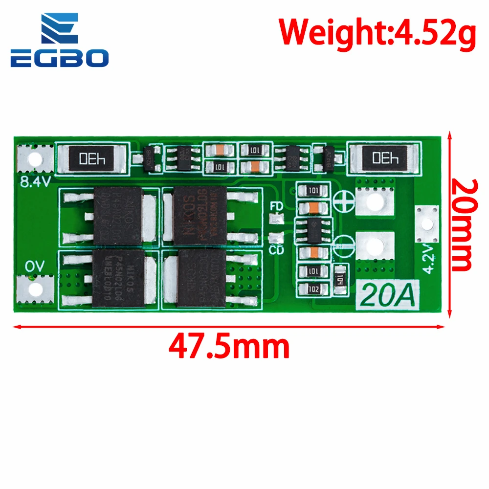 1PCS~20PCS 2S 20A 7.4V 8.4V 18650 Lithium Battery Protection Board/BMS Board Standard/Balance For DIY