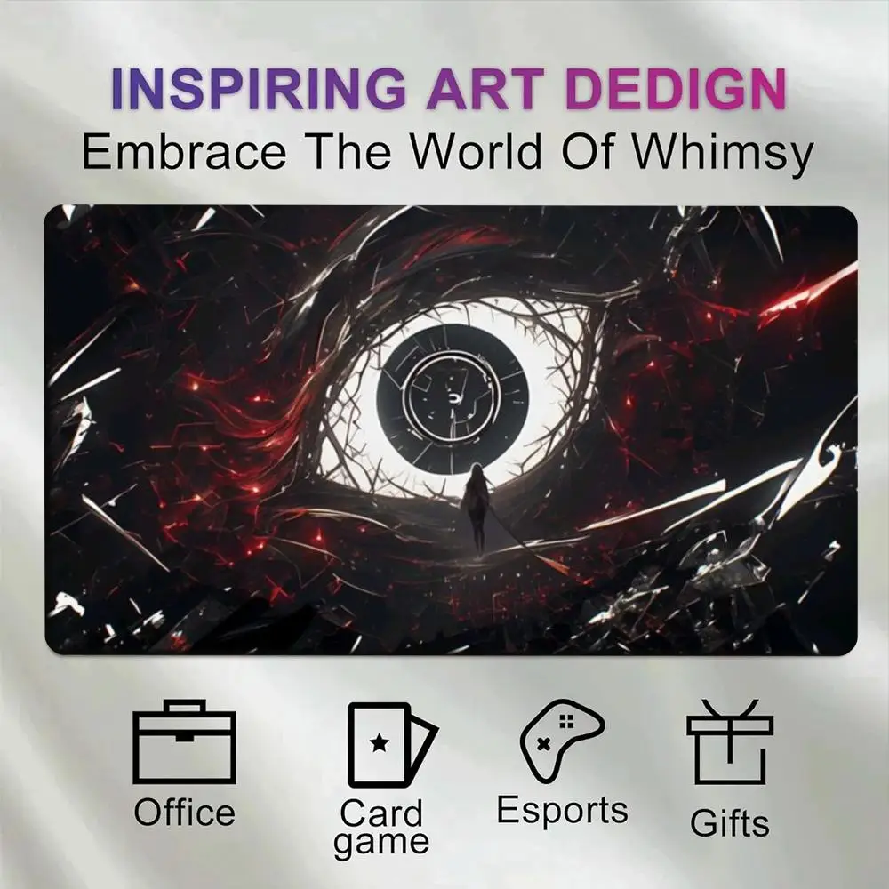 XXL Abstract Cyberpunk Eye Mouse Pad Red Black Mechanical Sci-Fi Futuristic Tech Vision Art mouse pad alfombrillas gaming