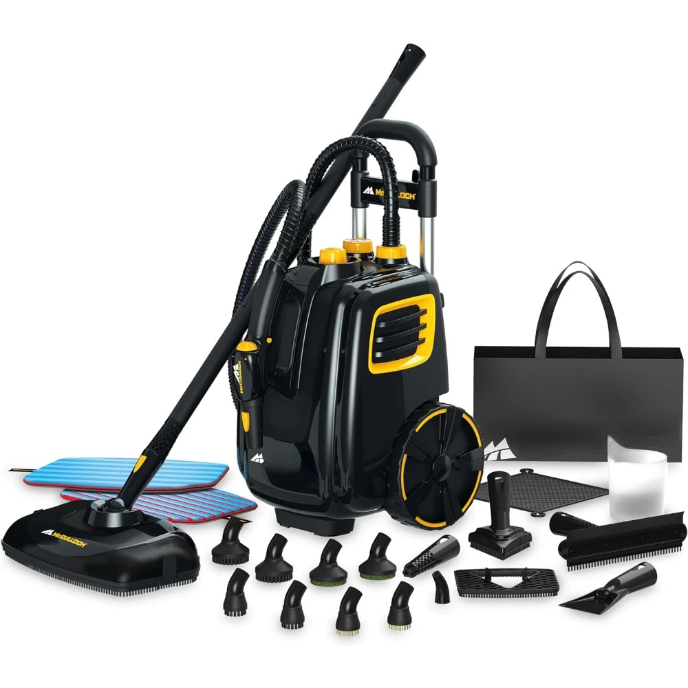 

Deluxe Canister Steam Cleaner with 23 Accessories, Chemical-Free Pressurized Cleaning for Most Floors, Counters, Appliances,