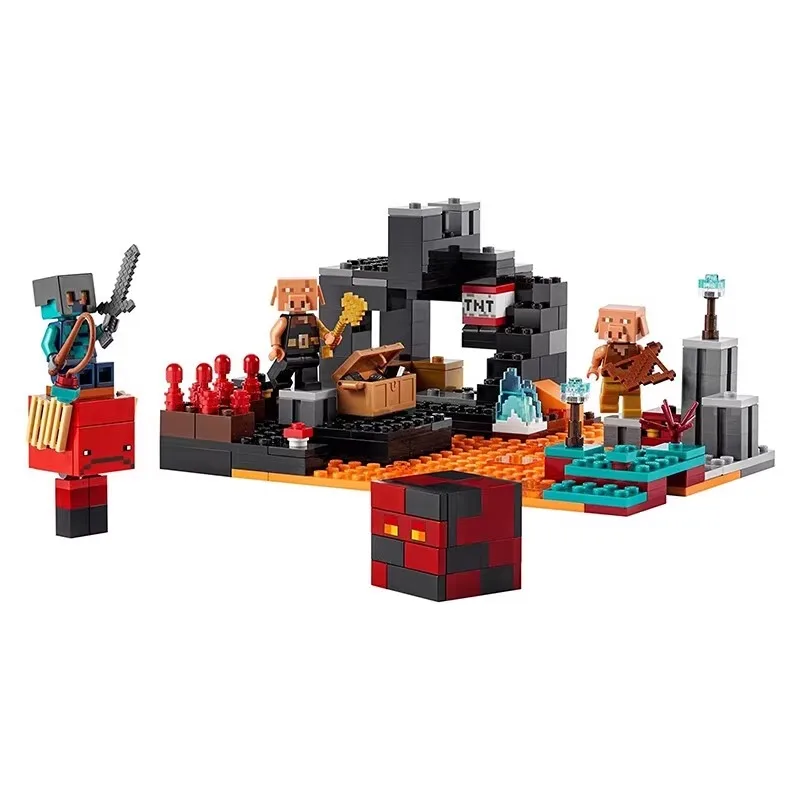 2024 New Product Block World 21185 Lower World Fortress Series Hell Dungeon Assembly Boys Toys Christmas Birthday Gifts