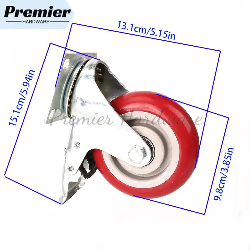 Roulettes universelles robustes avec 360 °   Frein pivotant au design silencieux, parfait pour les meubles, chariot à plateforme résistant à l'usure