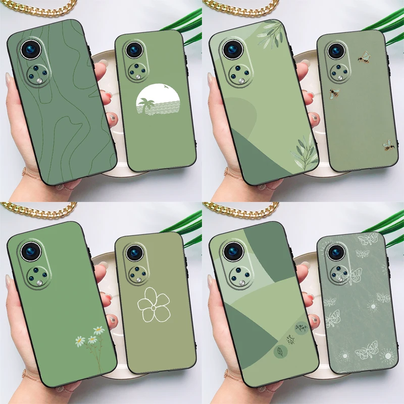 Ästhetisches Salbei grün für Huawei Honor Magic 5 Lite 70 50x8x9 a p20 p30 p40 p50 p60 pro p Smart Nova 9 5t Fall