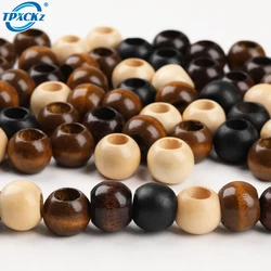 100PCS 5MM Maple Wood Beads Large Hole For DIY Jewelry Packaging Garment Accessories Crafting With Drawstring Pouch