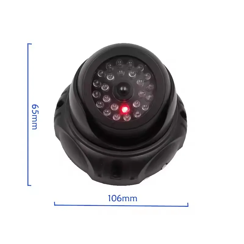 New Black Wireless Simulation Dome Conch Dummy Camera Red Led Flashing CCTV Plastic Fake Camera Surveillance Security System