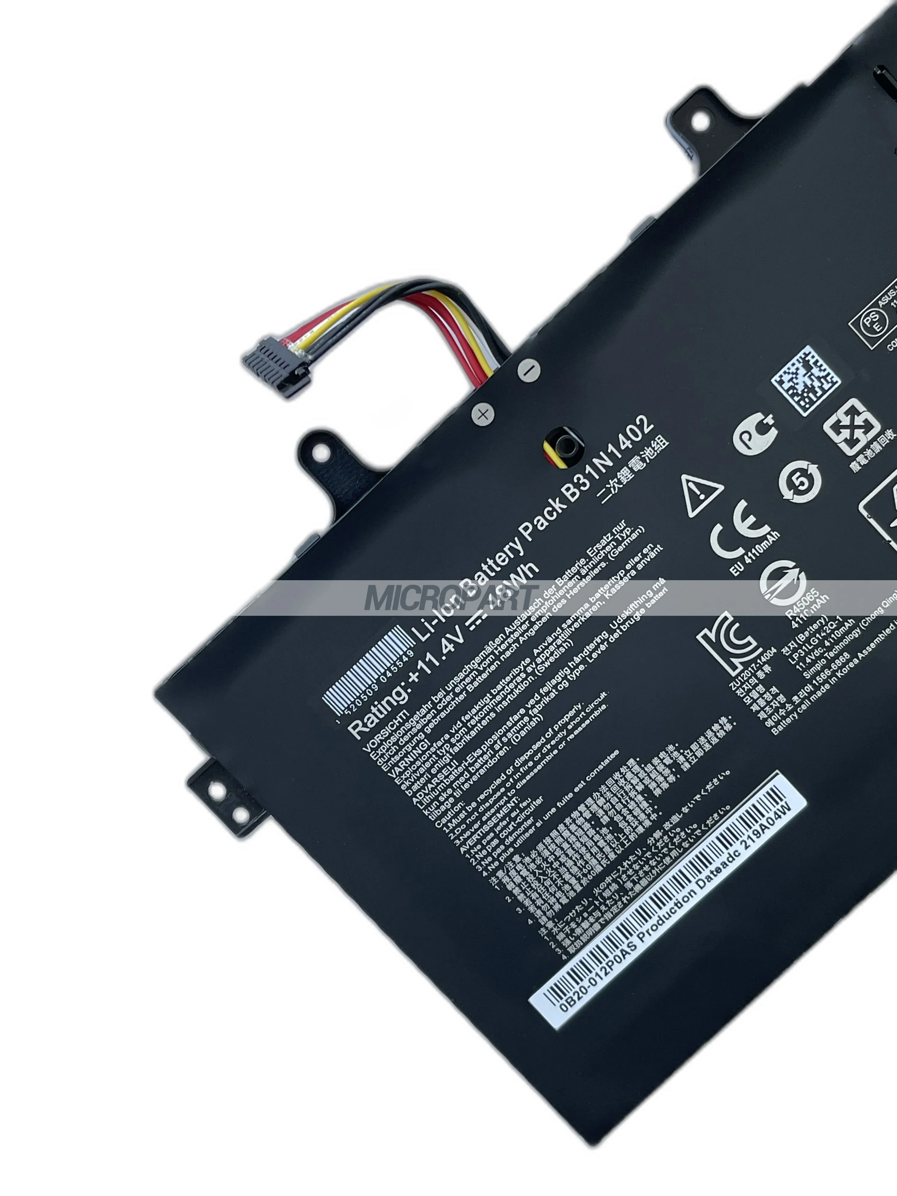 Batería de iones de litio B31N1402 para ordenador portátil Asus N591LB, Q551LN, batería de larga duración, 11,4 V, 48Wh