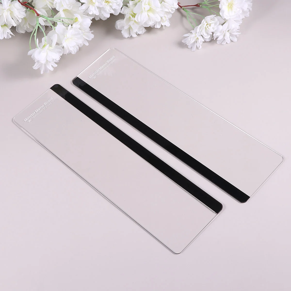 2 Pcs Computer Memo Pad Monitor Side Panel Clear Note Holder Board Sticky Reminder for Message Office