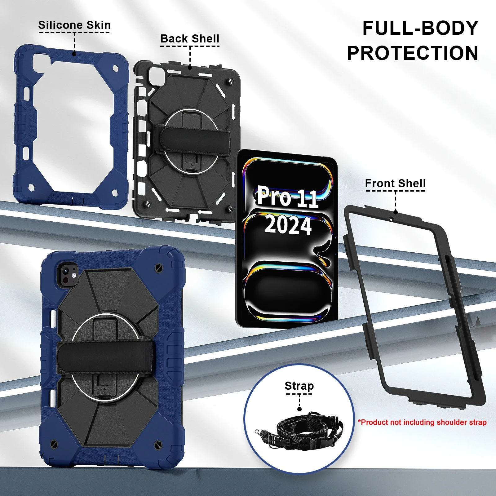 Etui na iPada Pro 11 2025 M4 Air 4 5 10.9 Mini Shockproof Stand Case 6 7 8 9th 10th 11th Generation 10.2 inch Hard Tablet Cover — zdjęcie produktu 4