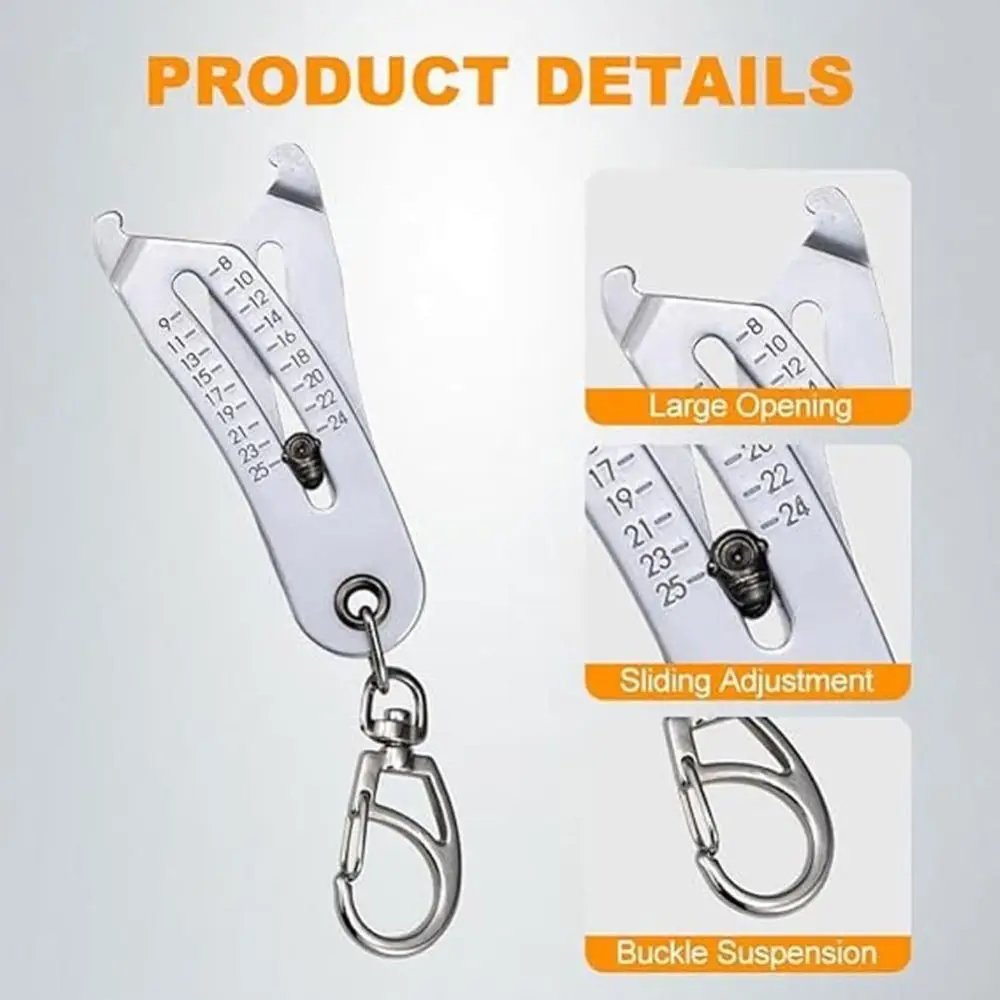 Portátil Thread Size Checker Keychain, Precise Size Checker, Formas geométricas, Conveniente Thread Size Verification Tool, Presentes