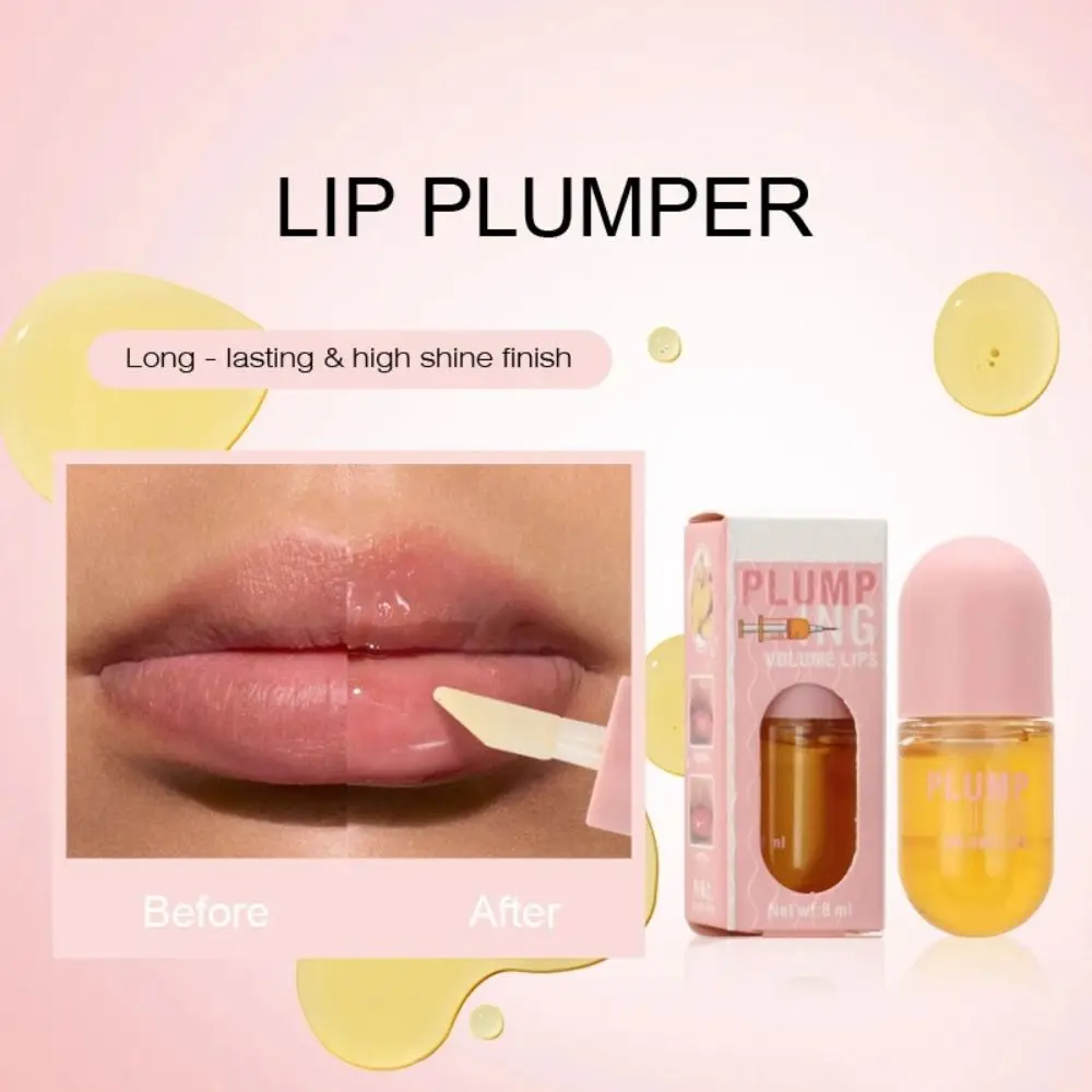 ใหม่ Long Lasting Lip Plumper Oil Instant GLOSS Lip Sleeping Mask Moisture เพิ่มริมฝีปาก Lip Serum Collagen เซ็กซี่เครื่องสําอางค์