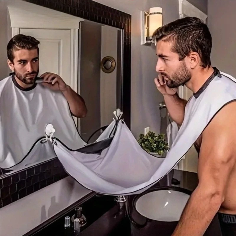 Male Shaving Apron Beard Catcher Cape Care Shaving Cloth Suction Cup Bib Face Shaved Hair Adult Bibs Shaver Cleaning Hairdresser