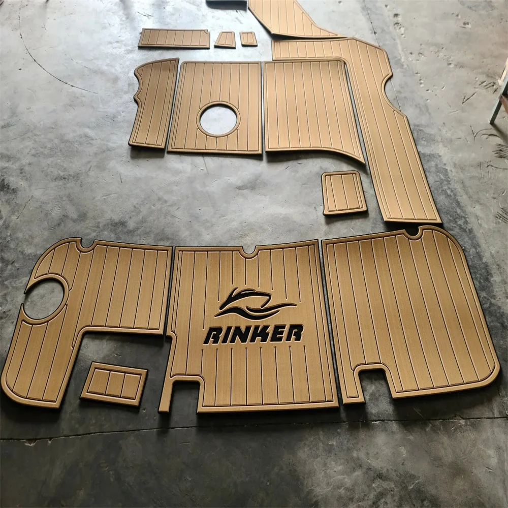 2003 Rinker Fiesta vee 270 Cockpit swimming platform Faux teak 6mm Non-slip Mat SeaDek MarineMat Gatorstep Style Self Adhesive