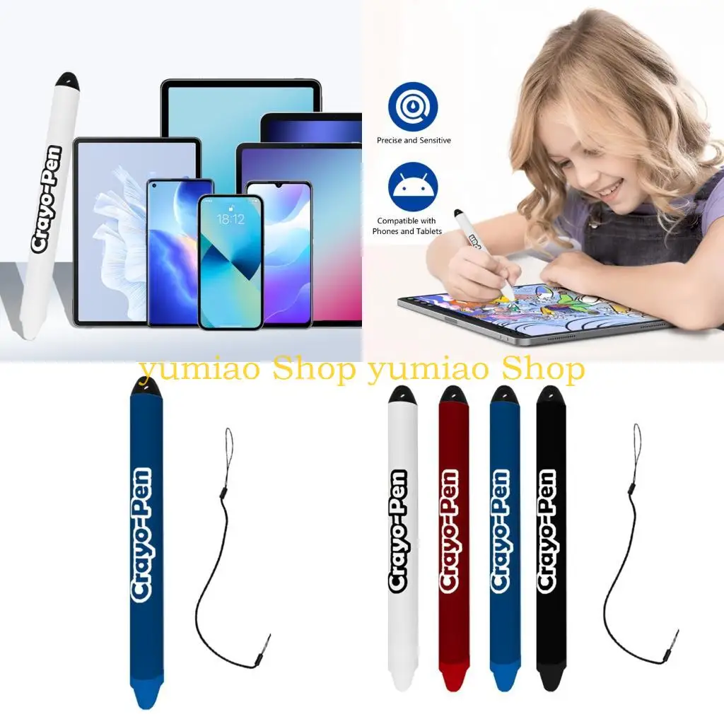 

587B Kids Ringing Pen с сгибаемым силиконовым наконечником с анти -потерянным Lanyard