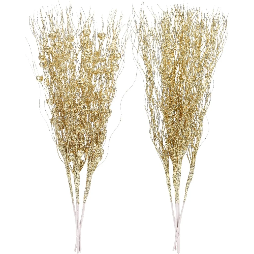 2 قطعة بريق بيري عيد الميلاد الديكور الزهور الاصطناعية شجرة عيد الميلاد الحلي للمنزل ديكور السنة الجديدة 2026 نافيداد ديكور