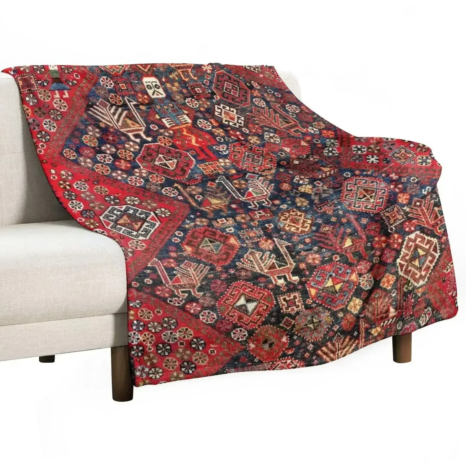 Qashqa’i Fars Southwest Persian Nomad Rug Print Throw Blanket Luxury Brand warm for winter Flannels Blankets