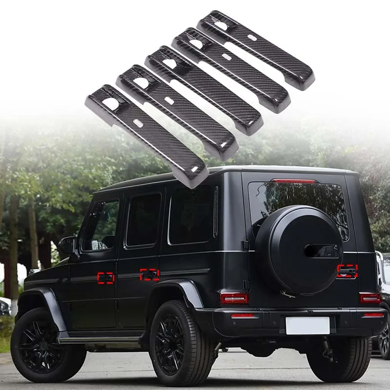 4PCS / Set Door Handle Cover For Mercedes Benz G Class W465 2025 carbon fiber Car Door Handles Decorative Cover Trim Accessories