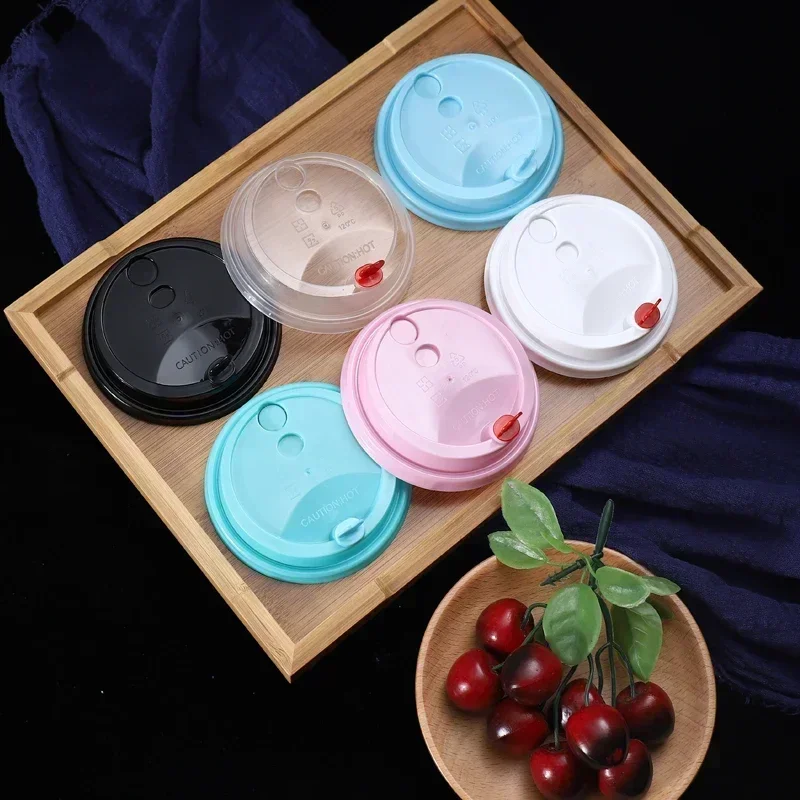 500pcs Disposable Pp Cup Lids 90/95mm Caliber Thickening Injection Molded Cover Coffee Beverage Takeaway Packing Leak Proof Lid