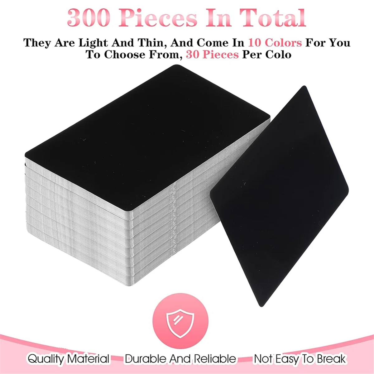 

300 Pieces Metal Engraving Blanks,Multipurpose Aluminum Sheet Aluminum Black DIY Business Card Blanks