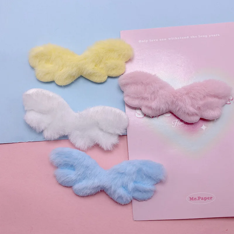 42Pcs 8*3.2CM Furry Felt Angel Wing Padded Appliques For DIY Hair Clip Accessories Garment Headwear Bag Decoration Patches