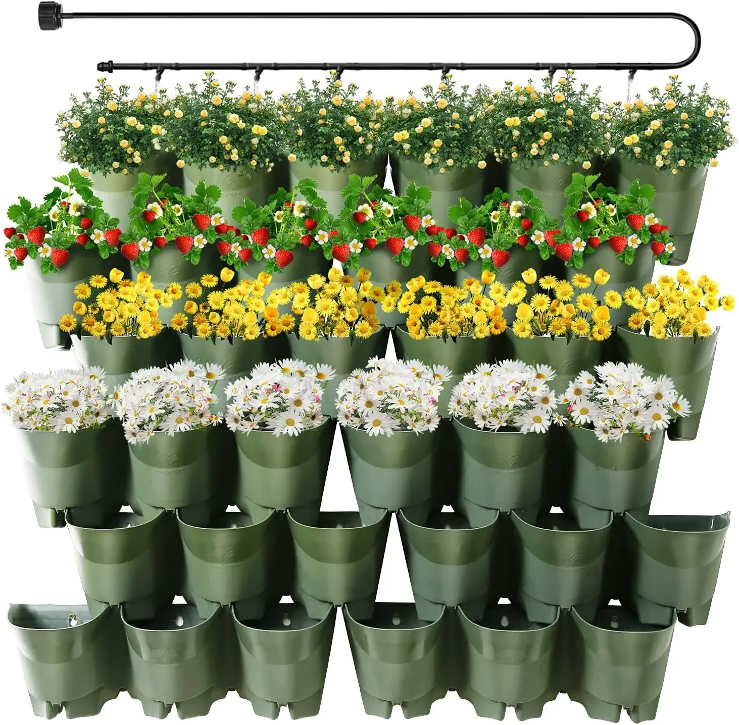 

36 Pockets Self Watering Vertical Planters Indoor Outdoor Living Wall Mounted-Plastic Pot Herb Plants Home Balcony Decoration