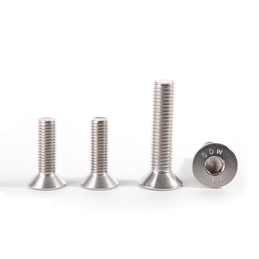 DIN7991 A4-70 316 Stainless Steel Hex Socket Flat Countersunk Head Screw M3 M4 M5 M6 M8 M10 M12 M16 Hexagon Allen Bolt